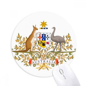 Dıythinker Canberra Avustralya Ulusal Amblem Baskılı Yuvarlak Kaymaz Kauçuk Mouse Pad