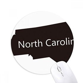 Dıythinker Carolina Amerika Birleşik Devletleri Kuzey Haritası Silüeti Baskılı Yuvarlak Kaymaz Kauçuk Mouse Pad