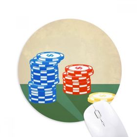 Dıythinker Casino Chips Aranjmanı İllüstrasyon Baskılı Yuvarlak Kaymaz Kauçuk Mouse Pad