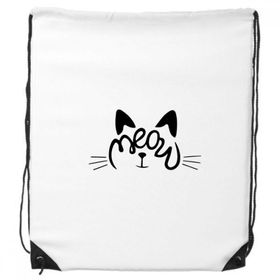 Dıythinker Cat Meow Alıntı DIY Tasarım İpli Sırt Çantası