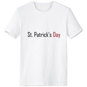 DIYthinker Celebrate Beyaz St. Patrick's Day Blessing Festival Tatil Gala Kutlama Kelimeleri Bisiklet Yaka Tişört