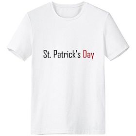 DIYthinker Celebrate Beyaz St. Patrick's Day Blessing Festival Tatil Gala Kutlama Kelimeleri Bisiklet Yaka Tişört