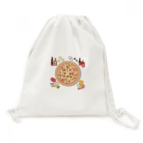 Dıythinker Çeşitli Pizza İtalya Domates Gıdaları Kanvas İpli Sırt Çantası