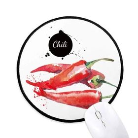 Dıythinker Chili Sebze Lezzetli Sağlıklı Suluboya Yuvarlak Kaymaz Mouse Pad
