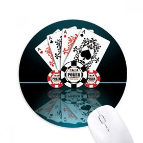 Dıythinker Chips Kartları Kumar Aletleri Desen Baskılı Yuvarlak Kaymaz Kauçuk Mouse Pad