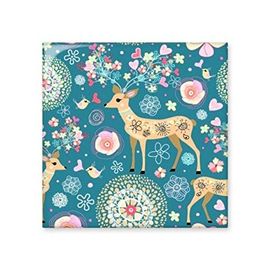Dıythinker Çiçek Aşk Kuş Geyiği 20x20 cm Seramik Karo