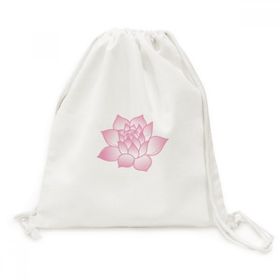 Dıythinker Çiçek Bitki Lotus Çiçeği Pembe Desen Tuval İpli Sırt Çantası