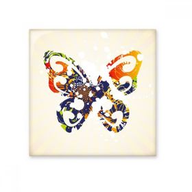 Dıythinker Çiçek Desenli Kelebekler Grafiti Seramik 10x10 cm Seramik Karo