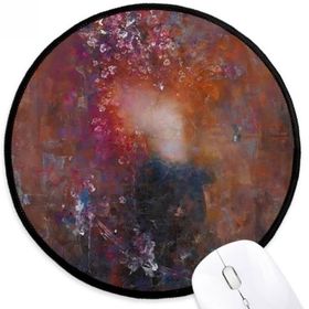 Dıythinker Çiçek Hikayesi XJJ Yağlıboya Yuvarlak Kaymaz Mouse Pad
