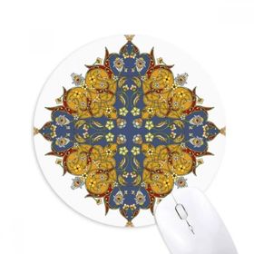 Dıythinker Çiçek Yaprağı Paralel Tekrarlama İllüstrasyon Desen Yuvarlak Kaymaz Kauçuk Mouse Pad