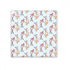 Dıythinker Çin Balık Desenli Çift Geleneksel Seramik 10x10 cm Seramik Karo