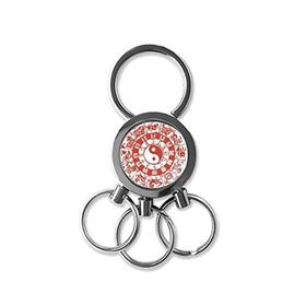 Dıythinker Çin Çin Taiji Sekiz Diyagram Yin-Yang Zodyak Geleneksel Kültür Sanat İllüstrasyon Desen Metal Anahtarlık