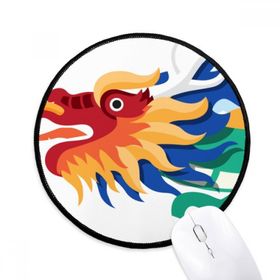 Dıythinker Çin Ejderha Geleneksel Kültür Sanat Desen Yuvarlak Kaymaz Mouse Pad