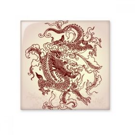 Dıythinker Çin Ejderhası Hayvan Portre Seramik 10x10 cm Seramik Karo