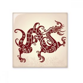 Dıythinker Çin Ejderhası Hayvan Portre Seramik 10x10 cm Seramik Karo