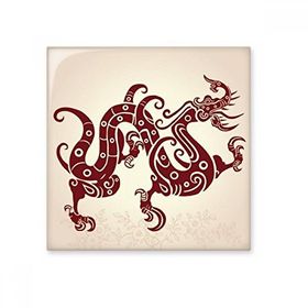 Dıythinker Çin Ejderhası Hayvan Portre Seramik 10x10 cm Seramik Karo