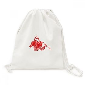 Dıythinker Çin Fener Lotus Kırmızı Desen Tuval İpli Sırt Çantası