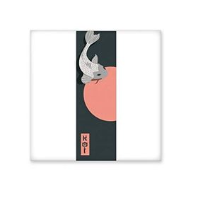 Dıythinker Çin Geleneksel Balık Deseni Güneş Doğuşu Seramik 10x10 cm Seramik Karo