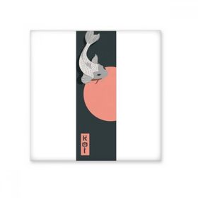 Dıythinker Çin Geleneksel Balık Deseni Güneş Doğuşu Seramik 10x10 cm Seramik Karo
