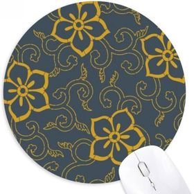 Dıythinker Çin Japon Tarzı Asya Yaprakları Çiçekler Yuvarlak Kaymaz Kauçuk Mouse Pad