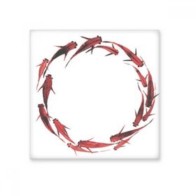 Dıythinker Çin Kırmızı Sazan Balık Hayvan 20x20 cm Seramik Karo