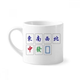 Dıythinker Çin Kültürü Mahjong Oyunu Mini Kahve Kupası Beyaz Çömlek Seramik Kupa