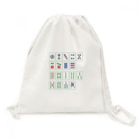 DIYThinker Çin Kültürü Mahjong Satranç Oyunu Tuval İpli Sırt Çantası