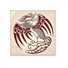 Dıythinker Çin Phoenix Hayvan Portre Seramik 10x10 cm Seramik Karo