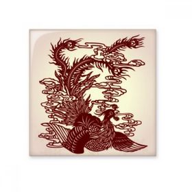 Dıythinker Çin Phoenix Kuş Hayvan Portre Seramik 10x10 cm Seramik Karo