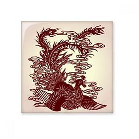 Dıythinker Çin Phoenix Kuş Hayvan Portre Seramik 10x10 cm Seramik Karo