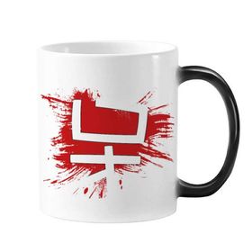 Dıythinker Çin Stagnate Çin Karakteri Değişen Renk Kupa Kupa Değiştiren Isıya Duyarlı Hediye Sapları 350 ml