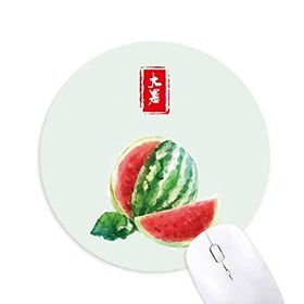 Dıythinker Circlar Great Heat Twenty Four Solar Term Baskılı Yuvarlak Kaymaz Kauçuk Mouse Pad