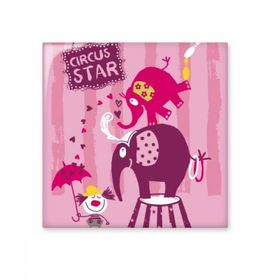 Dıythinker Circus Star Palyaço Fil Pembe 10x10 cm Seramik Karo