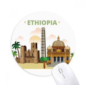 Dıythinker City Castle Etiyopya Baskılı Yuvarlak Kaymaz Kauçuk Mouse Pad