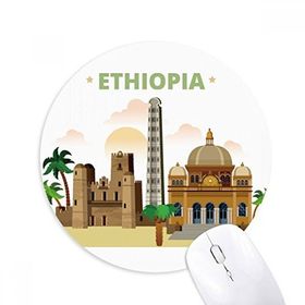 Dıythinker City Castle Etiyopya Baskılı Yuvarlak Kaymaz Kauçuk Mouse Pad