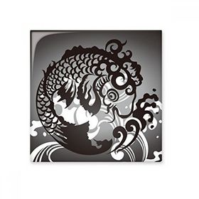 Dıythinker Çizgi Çizim Balık Dalga Desenli 10x10 cm Seramik Karo