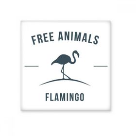 Dıythinker Çizgi Film Flamingo Hayvan Mavi Silüet Seramik 10x10 cm Seramik Karo
