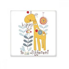 Dıythinker Çizgi Film Zürafa Sarı Aniamal Seramik 10x10 cm Seramik Karo