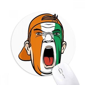 Dıythinker Coate d'Ivoire Yüz Makyaj Başlığı Baskılı Yuvarlak Kaymaz Kauçuk Mouse Pad