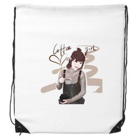 Dıythinker Coffee Girl Figure Sanat Tasarım İllüstrasyon Sırt Çantası