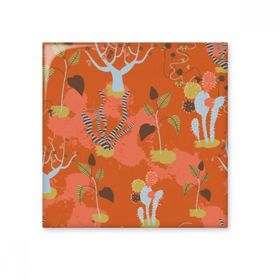 Dıythinker Çöl Kaktüs Savana Turuncu Ağaçlar 15x15 cm Seramik Karo