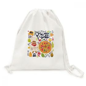Dıythinker Cook Pizza İtalya Domates Gıdaları Kanvas İpli Sırt Çantası