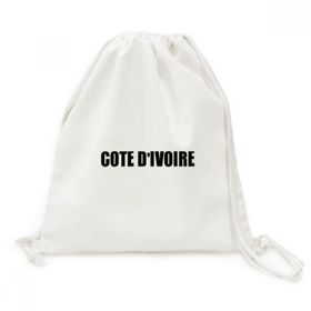 Dıythinker Cote D'Ivoire Ülke Adı Siyah Kanvas İpli Sırt Çantası