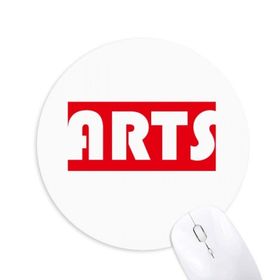 Dıythinker Course and Major Single Word Arts Kırmızı Baskılı Yuvarlak Kaymaz Kauçuk Mouse Pad