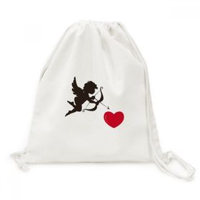 Dıythinker Cupid Melek Kırmızı Kalp Desen Tuval İpli Sırt Çantası