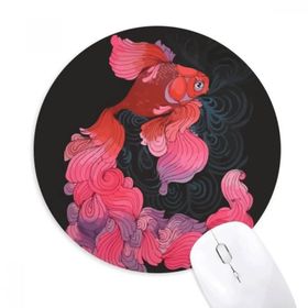 Dıythinker Cyprinoid Kırmızı Pembe Mor Kuyruk Yuvarlak Kaymaz Kauçuk Mouse Pad