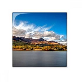 Dıythinker Dağ Kristal Göl Bilim Doğa Manzarası Seramik 10x10 cm Seramik Karo
