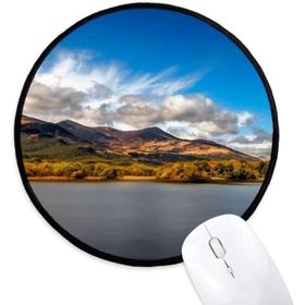 Dıythinker Dağ Kristal Göl Bilim Doğa Manzarası Yuvarlak Kaymaz Mouse Pad
