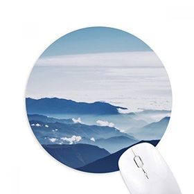 Dıythinker Dağlar Gökyüzü Güneş Işığı Bulutlar Doğa Baskılı Yuvarlak Kaymaz Kauçuk Mouse Pad