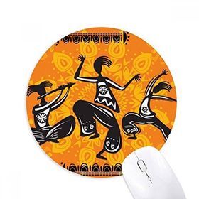 Dıythinker Dance People Meksika Totems Meksika Baskılı Yuvarlak Kaymaz Kauçuk Mouse Pad